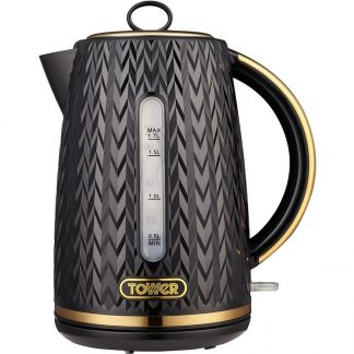 TOWER Empire Collection T10052BLK Jug Kettle -  Black, Black