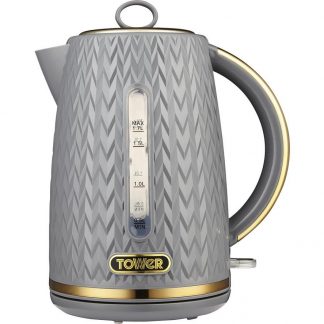 TOWER Empire Collection T10052GRY Jug Kettle - Textured Grey, Grey