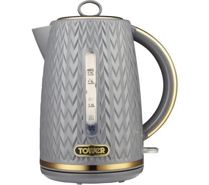 TOWER Empire Collection T10052GRY Jug Kettle - Textured Grey, Grey